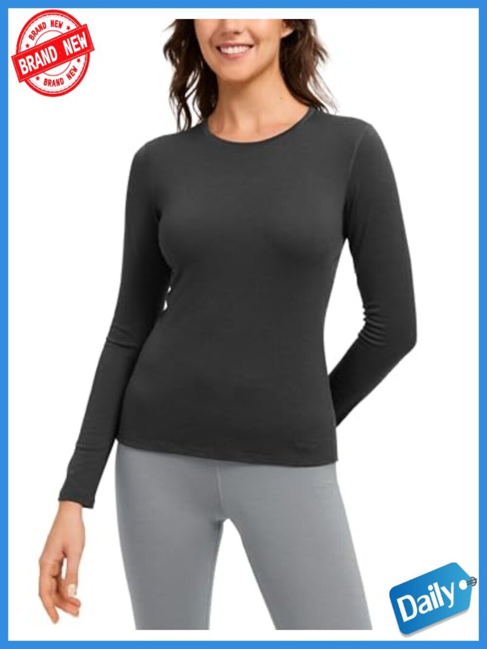 Merino Wool Base Layer Shirt - Long Sleeve Thermal Underwear for Hiking